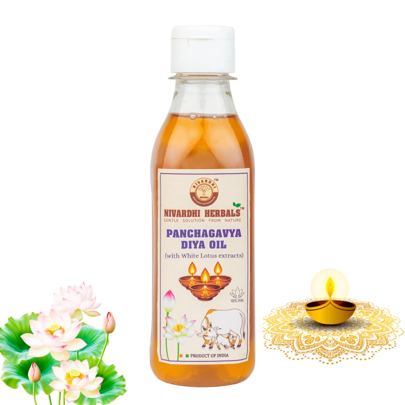 Divine Panchagavya DIYA oil with White lotus