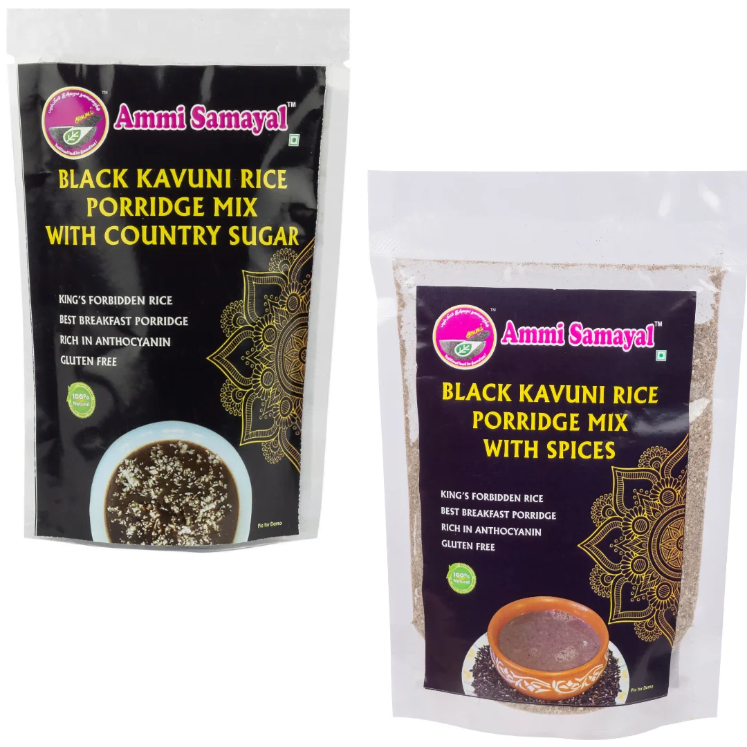 Black Kavuni rice porridge mix (Spicy 100g & Sweet 100g) Combo